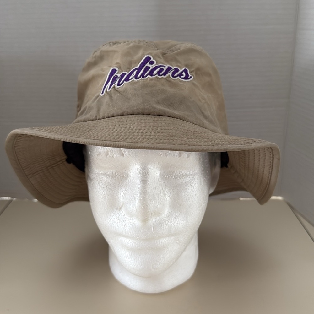 Acrux Cleveland Indians Tan Unisex  Bucket Hat with Purple Embroidery Nylon